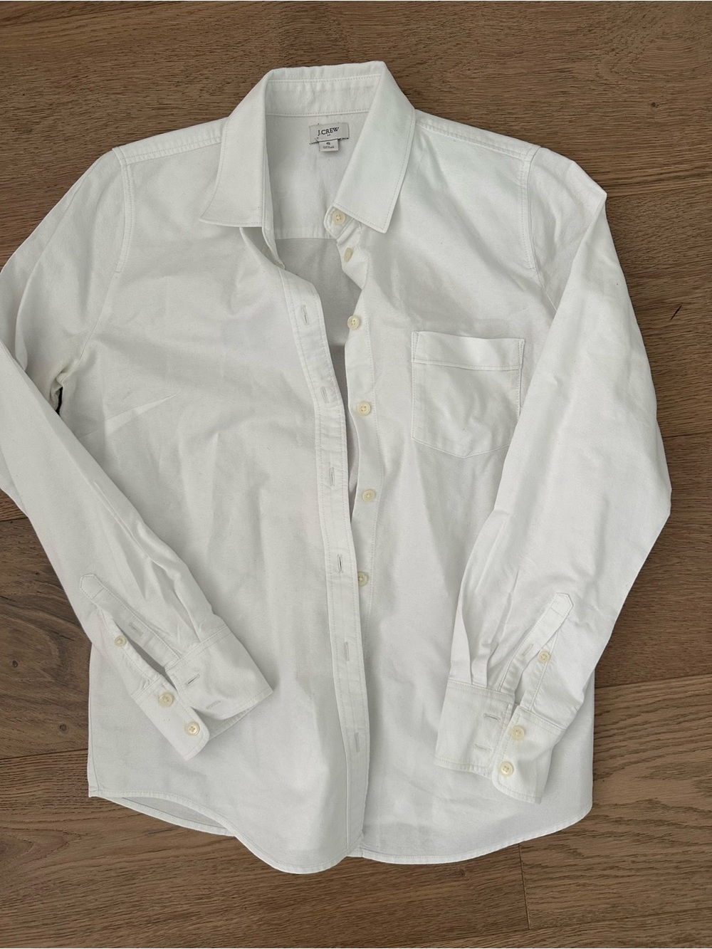 J. Crew Factory Fitted Button-Down Shirt White S - Picture 4 of 10